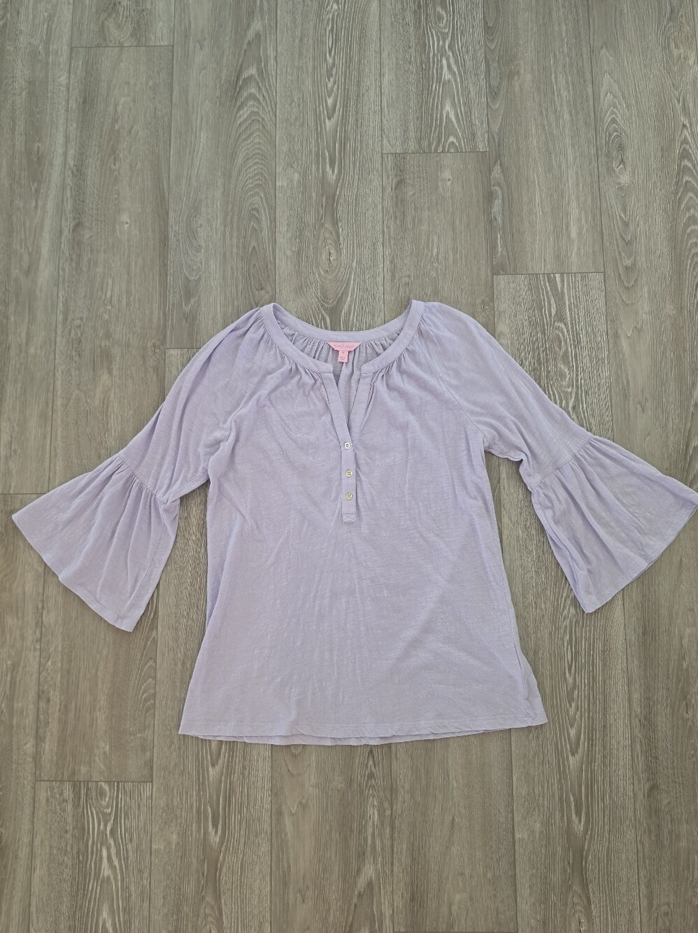 Lilly Pulitzer Lavender Bell-Sleeve Top